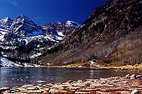 /images/133/1999-11-maroon-bells-cut.jpg - #00451: Maroon Lake (elev 9,580ft) … Nov 1999 -- Maroon Bells, Colorado
