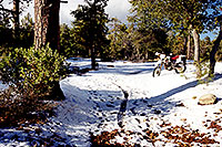 /images/133/2000-04-xr-crown-king-snow1.jpg - #00479: my Honda XR400 near Crown King … April 2000 -- Crown King, Arizona