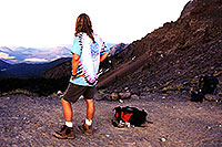 /images/133/2000-07-humphreys-saddle.jpg - #00501: at the saddle at 8pm, still heading for the summit … hiking from Snowbowl to Humphreys Peak … July 2000 -- Humphreys Peak, Snowbowl, Arizona
