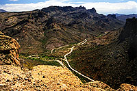 /images/133/2000-07-supersti-from-above.jpg - #00509: midday at Superstition Mountains … July 2000 -- Apache Trail Road #2, Superstitions, Arizona
