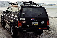/images/133/2000-12-jeep-shovel-gunnison.jpg - 00699: equipped with a shovel (after getting stuck) and about to get stuck at night … Gunnison, Colorado … Dec 2000 -- Gunnison, Colorado