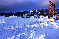 /images/133/2000-12-phx-tor-gunn-gate.jpg - #00709: by Gunnison … Phoenix-Toronto 3,500 mile snow-camping trip … Dec 2000 -- Cimarron, Gunnison, Colorado