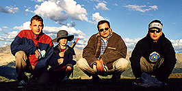/images/133/2001-07-leadville-summit-group-w.jpg - 00835: 12,095 ft - team at the summit of `That peak over there` (took 6 hours) … July 2001 -- Chalk Mountain, Leadville, Colorado