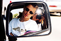 /images/133/2002-07-california-mirror.jpg - 00961: in traffic by Los Angeles … July 2002 -- Los Angeles, California