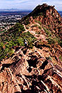 /images/133/2003-03-camelback-trail6-v.jpg - #01134: view from Camelback Mountain towards second peak … March 2003 -- Camelback Mountain, Phoenix, Arizona
