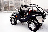 /images/133/2003-11-rosemont-ave-wrangl.jpg - #01359: Jeep country … blue Jeep Wrangler in Colorado Winter … Dec 2003 -- Remington, Lone Tree, Colorado
