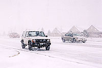 /images/133/2003-11-rosemont-snow-road.jpg - #01359: white Jeep Cherokee and cars in November snow, along Yosemite Road in Lone Tree … Nov 2003 -- Lone Tree, Colorado