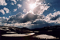 /images/133/2004-06-indep-sky-sun.jpg - #01521: top of Independence Pass … June 2004 -- Independence Pass, Colorado
