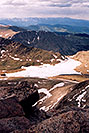 /images/133/2004-06-mtevans-top-vert-view3-v.jpg - #01582: view from top of Mt Evans towards Summit Lake … June 2004 -- Mt Evans, Colorado