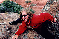 /images/133/2004-08-kencaryl-aneta-clim.jpg - #01895: Aneta climbing up in Ken Caryl … August 2004 -- Ken Caryl, Colorado
