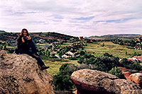 /images/133/2004-08-kencaryl-ola-rock.jpg - #01896: Ola above Ken Caryl … August 2004 -- Ken Caryl, Colorado