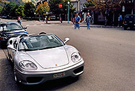 /images/133/2004-09-aspen-ferrari1.jpg - #02091: Silver Ferrari 360 Spider in Aspen - 3.6L V8, 400 hp, 0-60 mph in 4.5 sec … Sept 2004 -- Aspen, Colorado