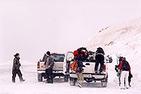 /images/133/2006-02-loveland-sboarders1.jpg - #02766: Backcountry Skiers and Snowboarders unloading at top of Loveland Pass … Feb 2006 -- Loveland Pass, Colorado