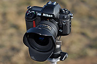 /images/133/2006-10-29-nikonf100-02.jpg - #03123: my Nikon F100 camera (1999-2006) with Nikon 18-35mm f/3.5-4.5 lens … Oct 2006 -- Lone Tree, Colorado