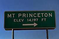 /images/133/2007-06-25-sign-princeton.jpg - #04075: Mt Princeton - elev 14,197 ft … June 2007 -- Mt Princeton, Colorado