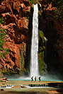 /images/133/2008-04-19-hav-mooney-3301v.jpg - #05189: Hikers at Mooney Falls … April 2008 -- Mooney Falls, Havasu Falls, Arizona