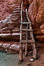 /images/133/2008-05-19-hav-cave-8704v.jpg - #05346: A ladder with a missing step (use the loop in the rope) - up the trail near Beaver Falls … May 2008 -- Havasu Creek, Havasu Falls, Arizona