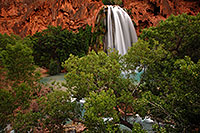 /images/133/2008-05-20-hav-above-9286.jpg - #05349: Havasu Falls - 120 ft drop (37 meters) … May 2008 -- Beaver Falls, Havasu Falls, Arizona