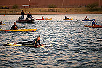 /images/133/2009-11-22-ironman-swim-122897.jpg - #07951: 00:08:19 Support boats for a 2.4 mile swimming course - Ironman Arizona 2009 … November 2009 -- Tempe Town Lake, Tempe, Arizona