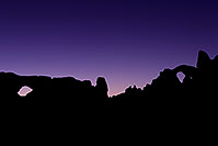 /images/133/2010-09-09-arches-turret-32017.jpg - #08608: Night Silhouettes of South Window (left) and Turret Arch (right) in Arches National Park … September 2010 -- Turret Arch, Arches Park, Utah