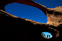 /images/133/2010-09-11-arches-doubleo-32884.jpg - #08639: People silhouettes in Arches National Park … September 2010 -- Double O Arch, Arches Park, Utah