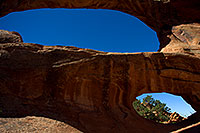 /images/133/2010-09-11-arches-doubleo-33143.jpg - #08644: 2 window openings at Double O Arch in Arches National Park … September 2010 -- Double O Arch, Arches Park, Utah
