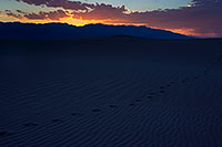/images/133/2011-06-15-dv-mesquite-sunset-77030.jpg - #09288: Footprints at Mesquite Sand Dunes in Death Valley … June 2011 -- Mesquite Sand Dunes, Death Valley, California