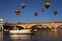 /images/133/2013-01-21-havasu-balloons-22775.jpg - #10772: Hot Air Balloons at London Bridge during Lake Havasu Balloon Fest … January 2013 -- London Bridge, Lake Havasu City, Arizona