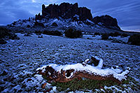 /images/133/2013-02-21-supers-log-snow-26485.jpg - #10801: Snow in Superstitions … February 2013 -- Lost Dutchman State Park, Superstitions, Arizona