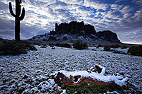 /images/133/2013-02-21-supers-log-snow-26565.jpg - #10804: Snow in Superstitions … February 2013 -- Lost Dutchman State Park, Superstitions, Arizona
