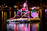 /images/133/2017-12-09-tempe-boats-lucla-5d4_1903.jpg - #14191: Boat #25 with Santa and Snowman at APS Fantasy of Lights Boat Parade … December 2017 -- Tempe Town Lake, Tempe, Arizona