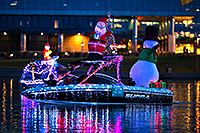 /images/133/2017-12-09-tempe-boats-luim-5D4_0875.jpg - #14198: Boat #25 with Santa and Snowman at APS Fantasy of Lights Boat Parade … December 2017 -- Tempe Town Lake, Tempe, Arizona