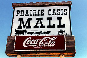 Prairie Oasis Mall - Cowboy and cows wagon picture - Coca Cola sign â€¦ Christina moving Chicago-Phoenix