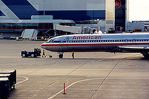 American  airplane towed at Chicago O