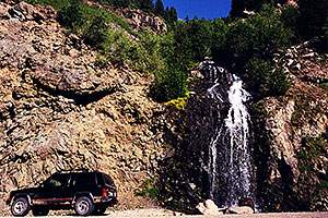 Waterfall by the road at Wolf Creek Pass