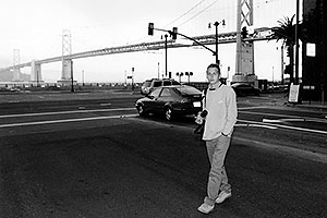 Martin in San Francisco, in front of the Golden Gate Bridge