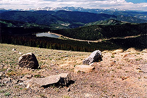 view of Echo Lake from 12,000ft along Mt Evans road