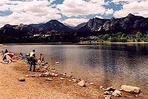 fishing by at Estes Lake