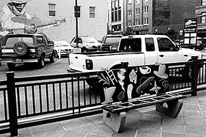 bench in downtown Denver