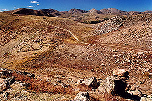 West Slope: view east towards road of Loveland Pass