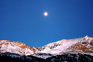 Moon over Fremont Pass, looking from Leadville side 