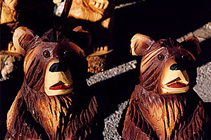 Carved Bear statues in Fairplay