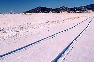 new car tracks in the snow â€¦ images of Wilkerson Pass & Hartsel