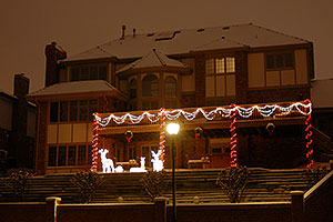 Christmas lights on a house in Lone Tree