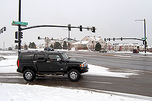black Hummer H3 at Lincoln and Yosemite Rd in Lone Tree