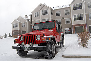 red Jeep Wrangler at Remington in Lone Tree