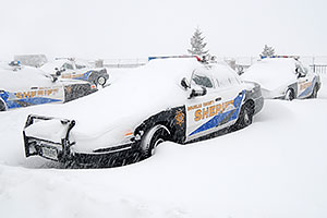 Douglas Sheriff Police cars grounded during a snowstorm