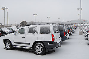 white Nissan Xterra and others at GO Nissan on Arapahoe Rd