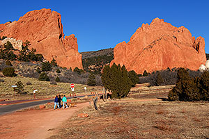 People near entrance to Garden of the Gods
