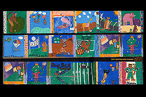 paintings by kids at Kiddie Korral in Leadville - 2003 Leadville Arts Coalition